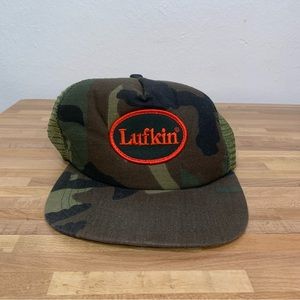 Vintage Lufkin Tools Camouflage Mesh Back Trucker Hat New Era Pro Design